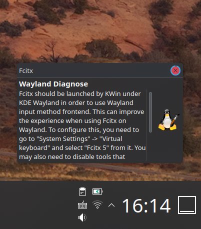 Wayland warning