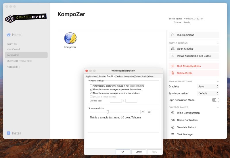 Tweaking program settings