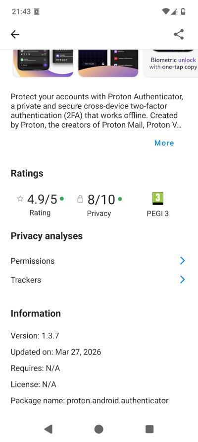 Proton, App Lounge date