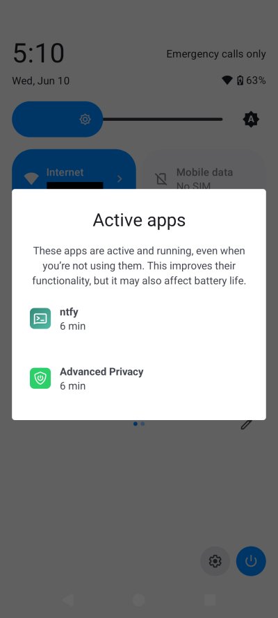 Active apps