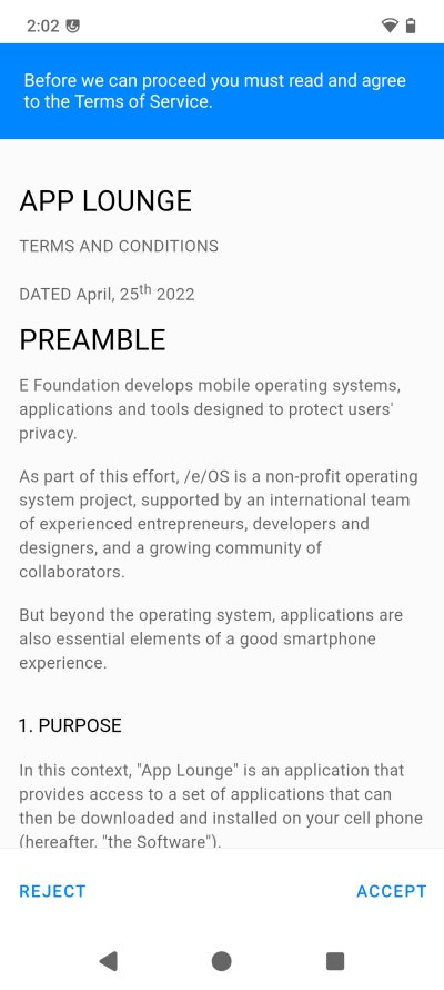 App Lounge terms