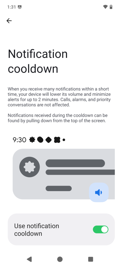 Notifications cooldown