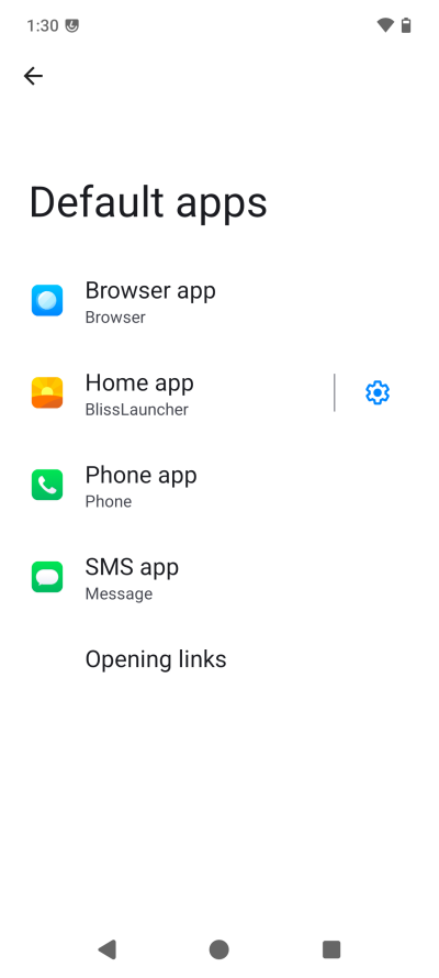 Default apps