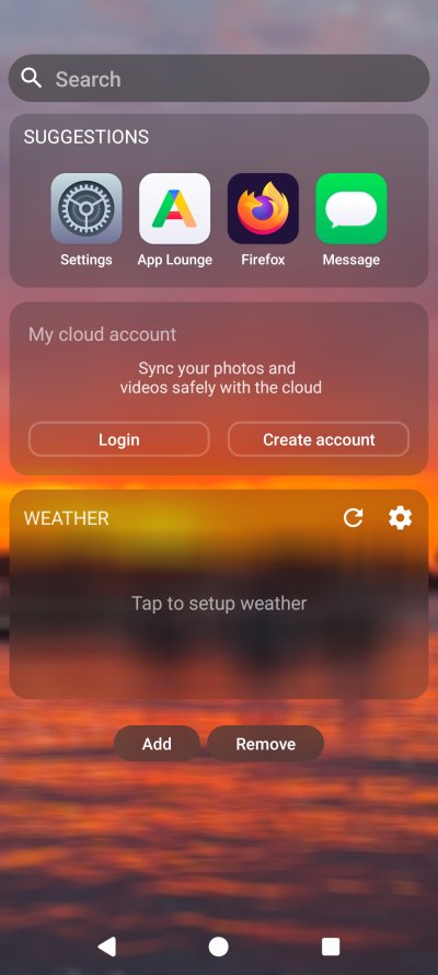 Suggestions screen