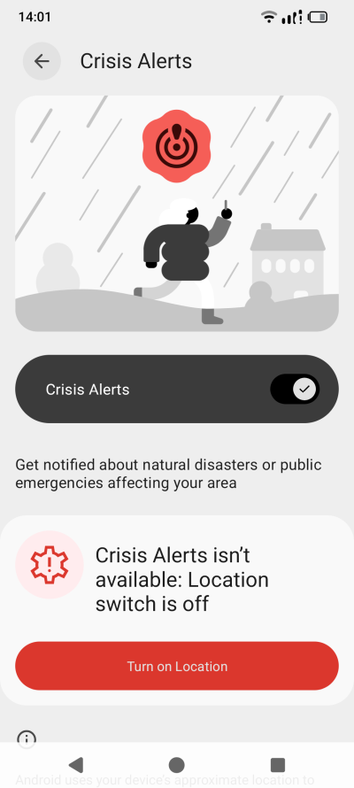 Crisis alert