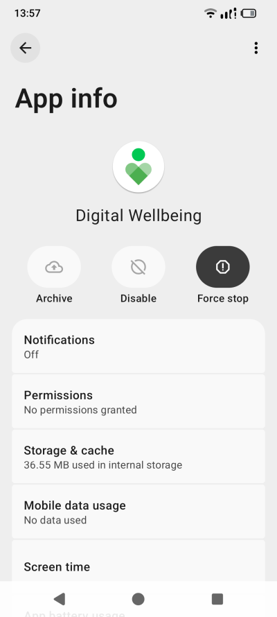 Digital wellbeing