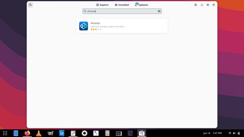 Chrome search, no FlatHub