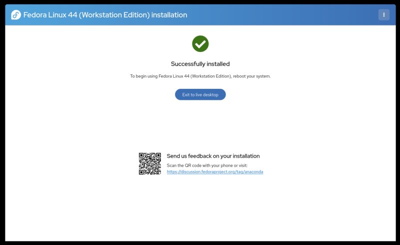 Installation done, QR code