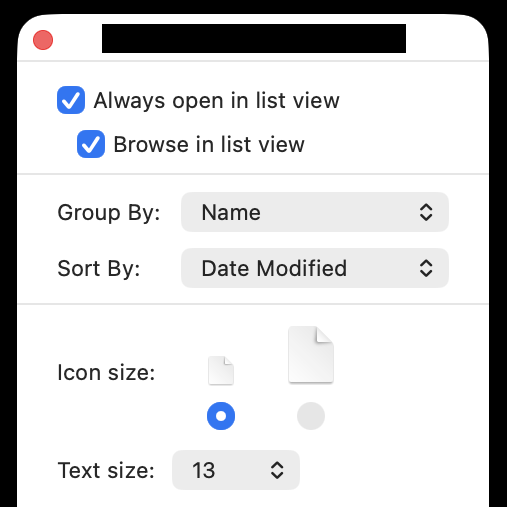 Folder settings
