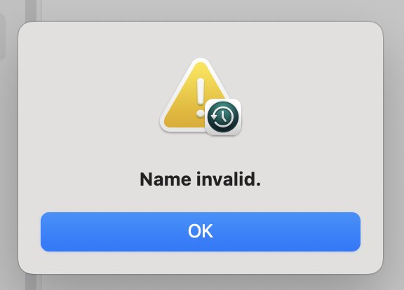 Name invalid
