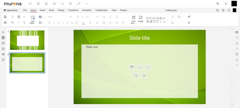 Presentation, on the desktop