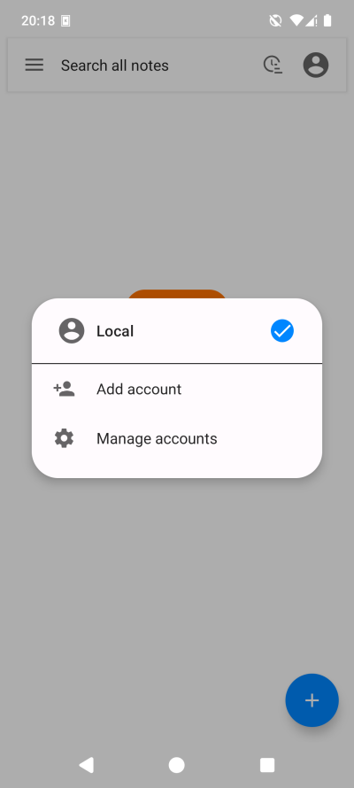 Notes, add account