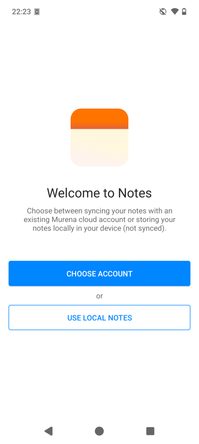 Notes, first login