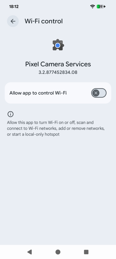 Camera services, Wi-Fi control