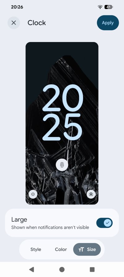 Lock screen clock
