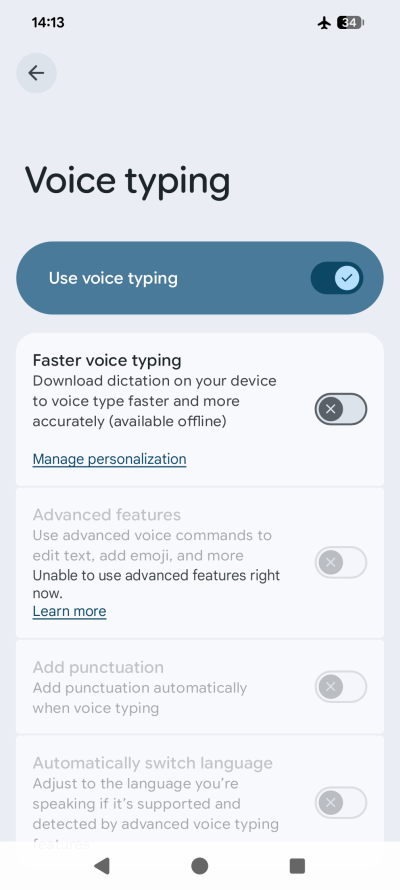 Voice typing