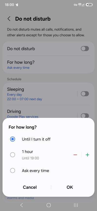 DND options