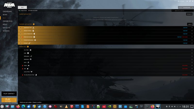 ArmA 3 launcher, DLCs