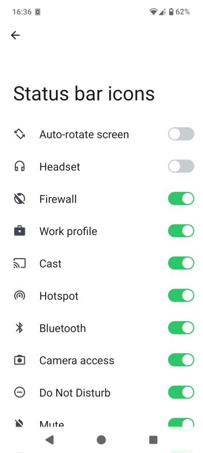 Status bar icons