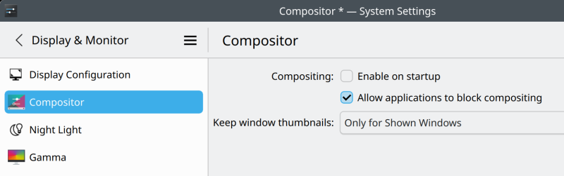 Compositor off