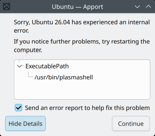 Plasma shell crash