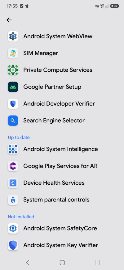Services, list