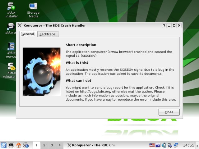 Konqueror crash