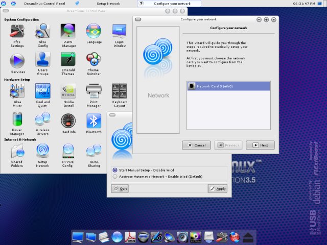 Dreamlinux configure network 1