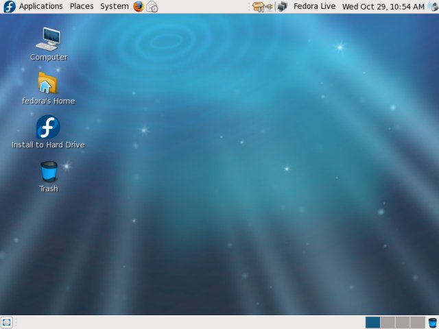 Fedora live desktop