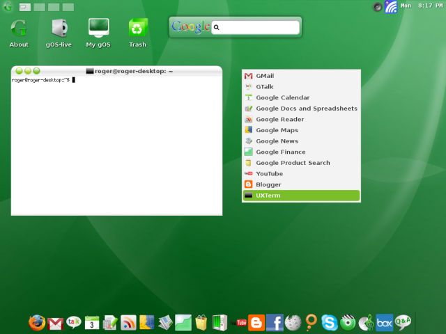 gOS terminal in favorites