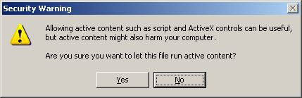 IE prompt