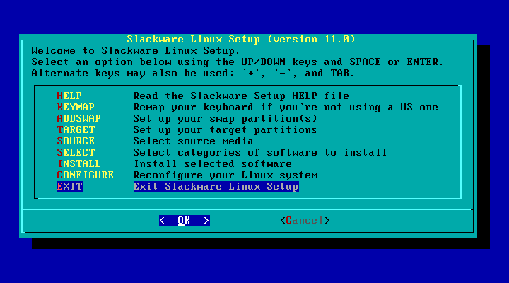 Slackware exit setup