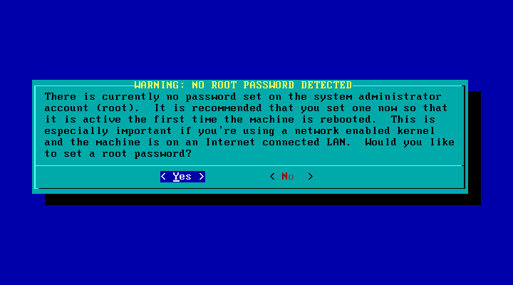 Slackware root password