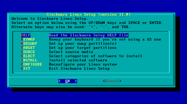 Slackware setup intro