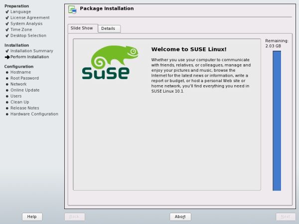 SUSE package installation