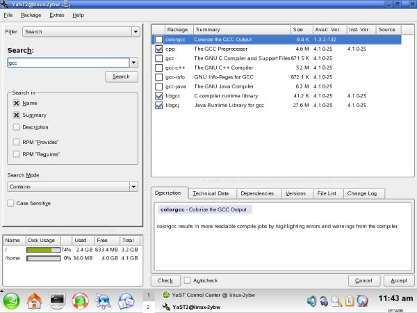 SUSE software management example