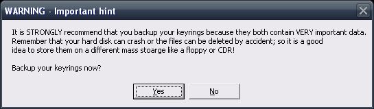 Backup keys