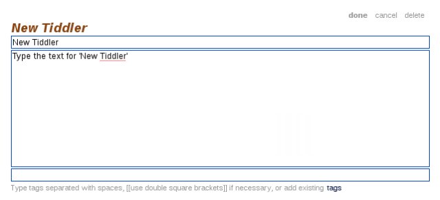 New tiddler