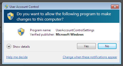 Windows 7 security prompt