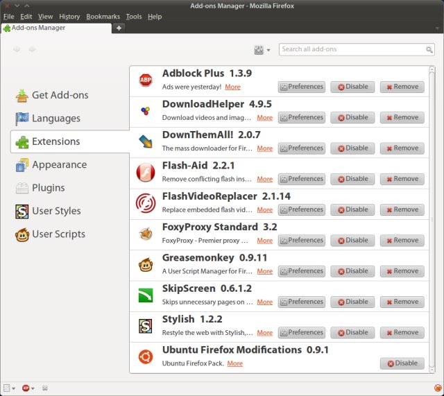 Firefox addons
