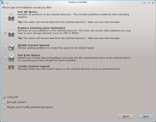 Default partitioning scheme