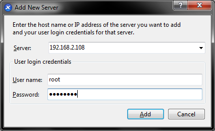 Connect to new server