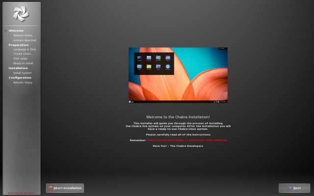 Begin install