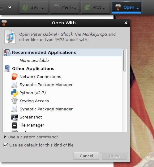 No audio player, VLC installed