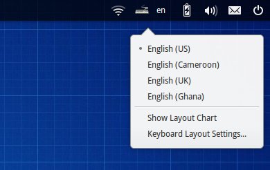 Keyboard & language in system area