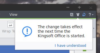Restart to take effect