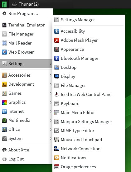 System menu