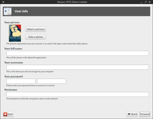 User setup