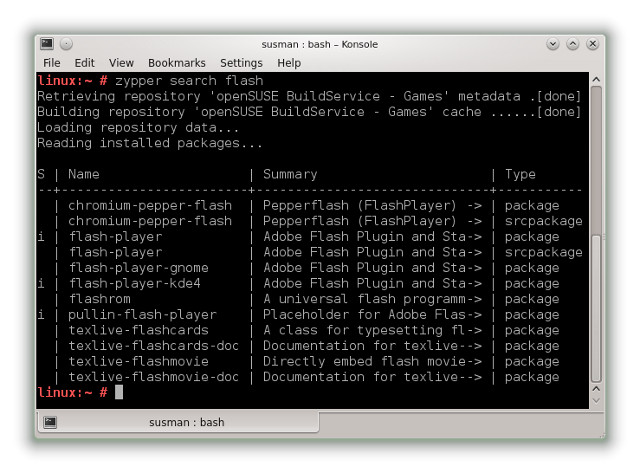 zypper, working