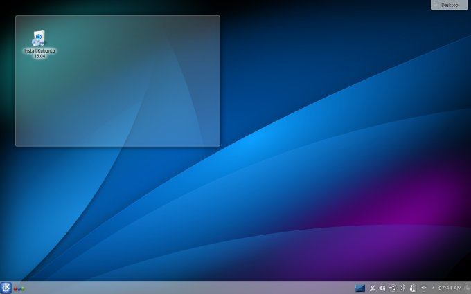 Live desktop, Kubuntu 13.04